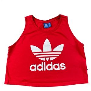 Adidas crop tank size medium red